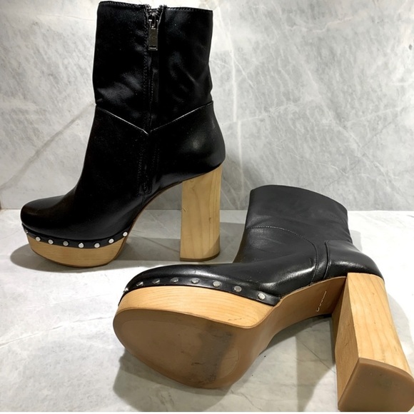 ZARA 70’S STYLE WOOD PLATFORM BOOTS - Picture 3 of 6
